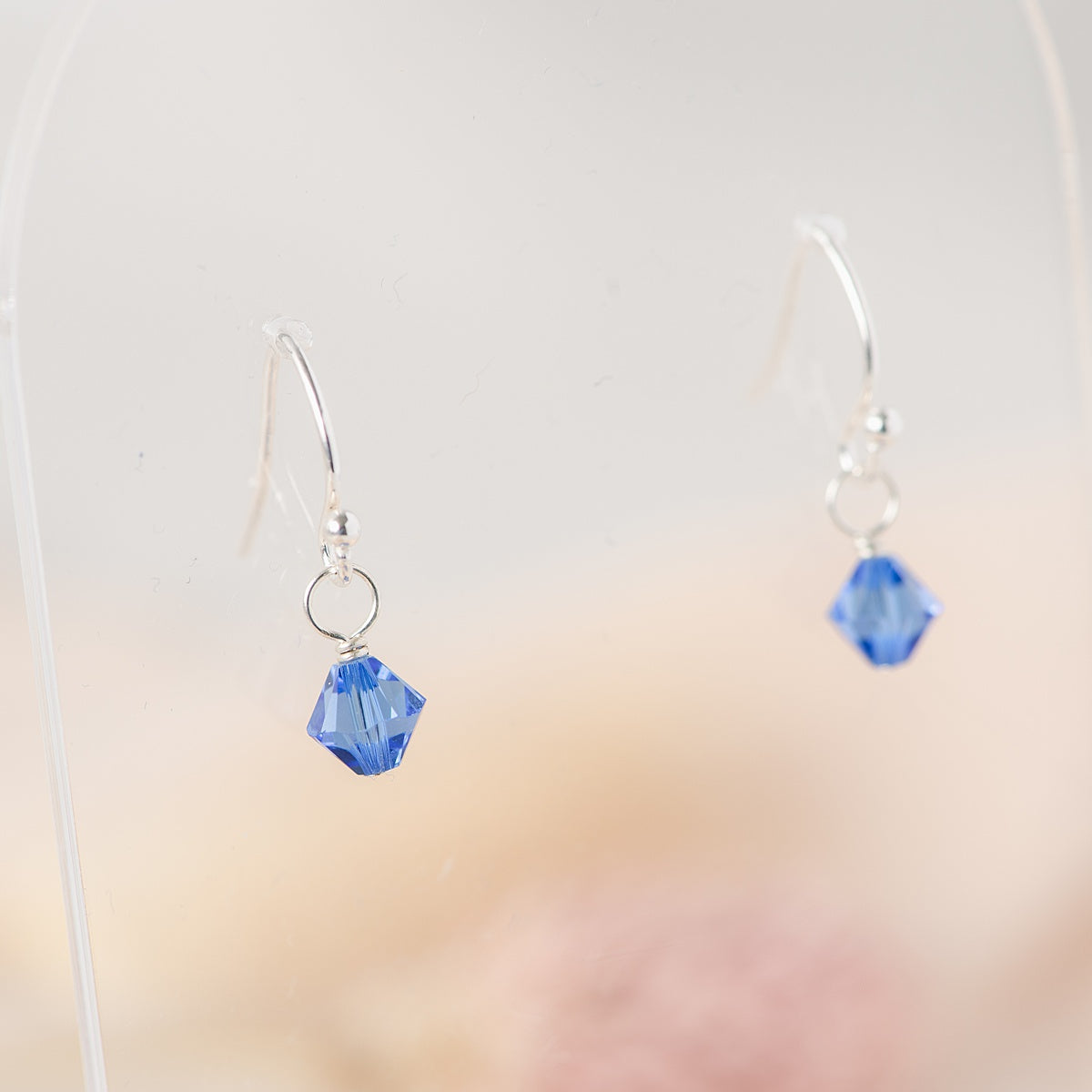 Sterling Silver & Swarovski Crystal Custom Birthstone Dangle Earrings