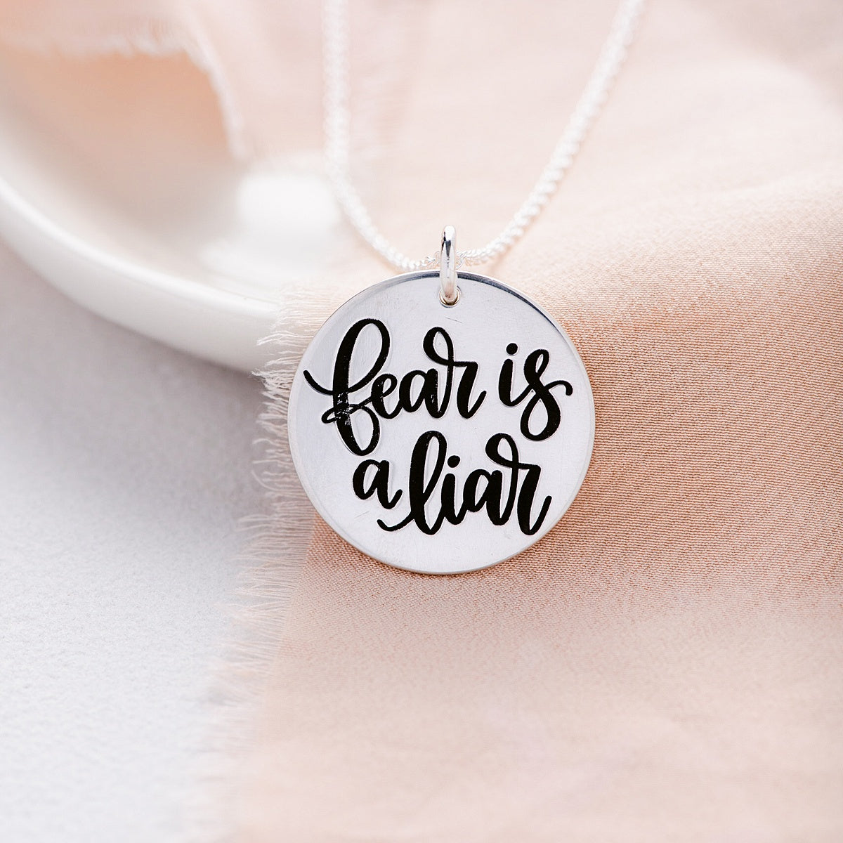 Sterling Silver Pendant Necklace | Fear is a Liar