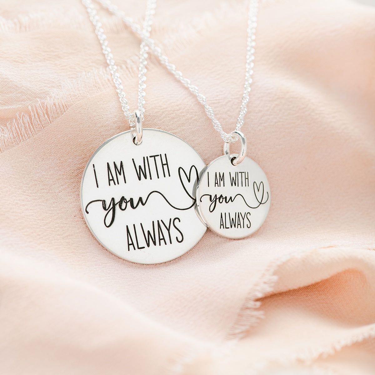 Sterling Silver I Am With You Always Pendant Necklace | Matthew 28:20