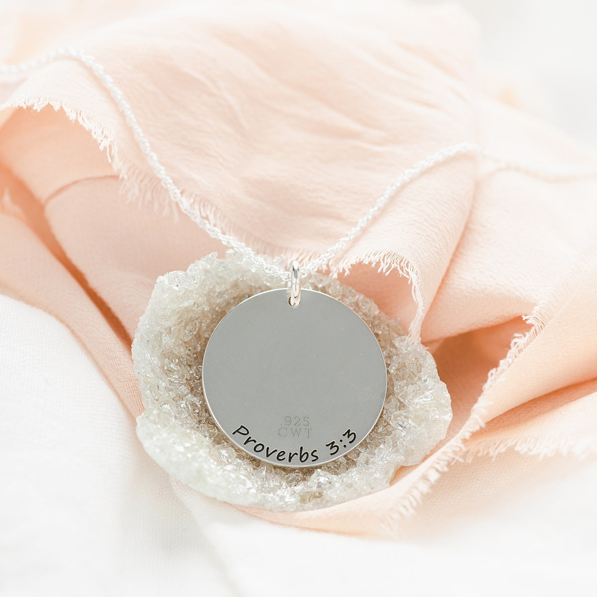 Sterling Silver Spiral Pendant Necklace | Love and Faithfulness | Proverbs 3:3