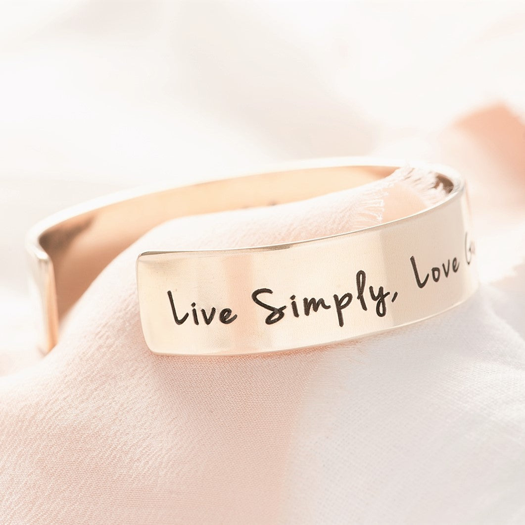 Live Simply, Love Generously, Care Deeply, Speak Kindly...and Leave the Rest to God | Gold Brass Cuff Bracelet