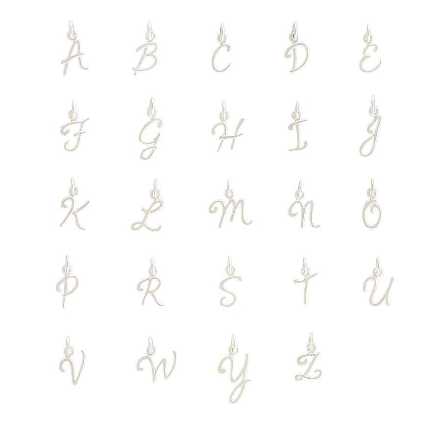 Sterling Silver Initial Alphabet Letter Charm