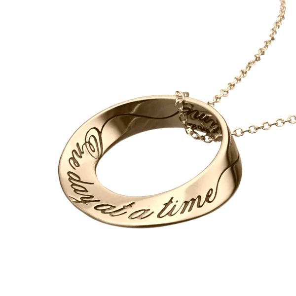 14k Gold One Day at a Time Mobius Twist Necklace