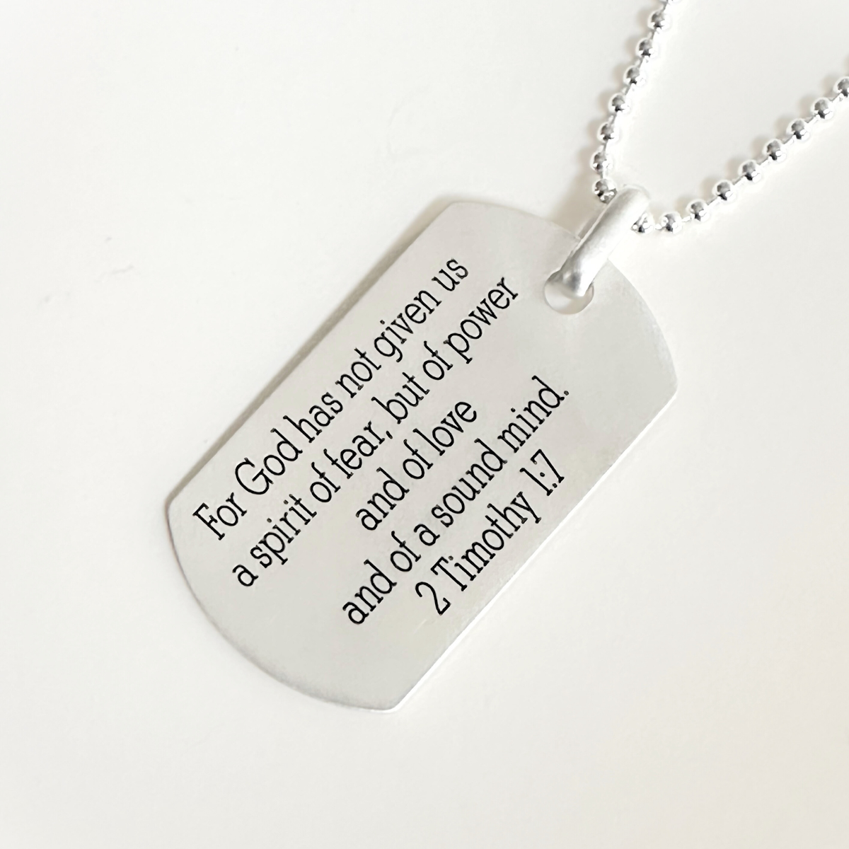 Men's Sterling Silver Custom Engraved Dog Tag Necklace | Smooth Edge