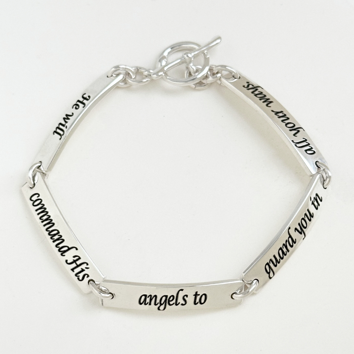 Sterling Silver Custom Engraved Link Bracelet | Personalized Inscription