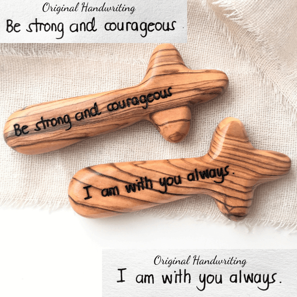Holy Land Olive Wood Prayer Cross | Custom Personalized with Your Actual Handwriting