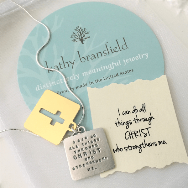 I Can Do All Things Through Christ Sterling Silver Necklace | Philippians 4:13 | Kathy Bransfield