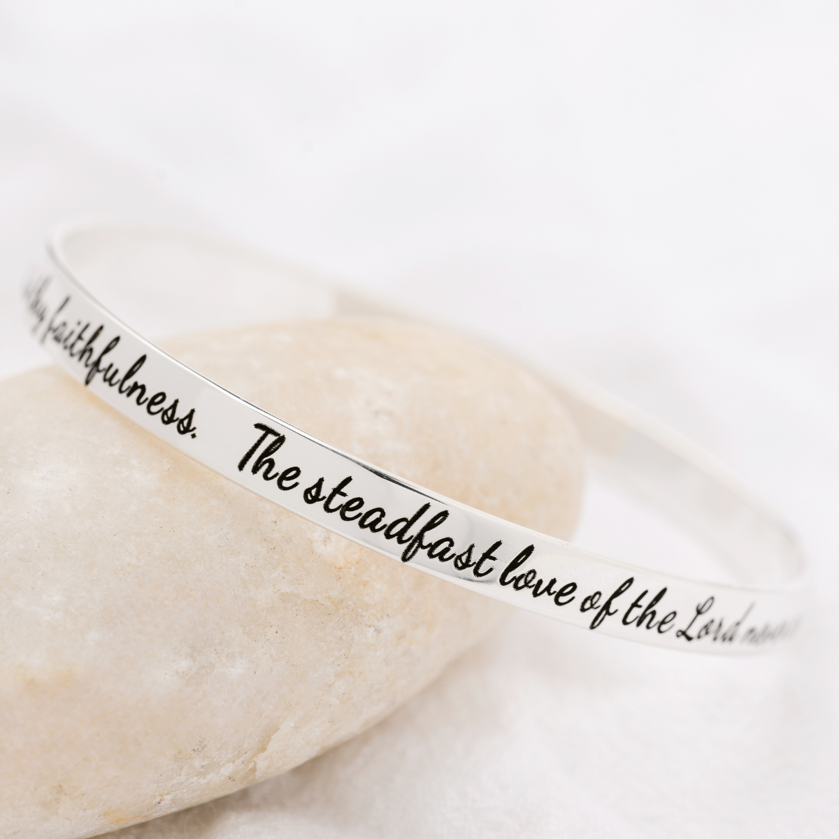 Lamentations 3:22 Sterling Silver Bangle Bracelet | New Every Morning