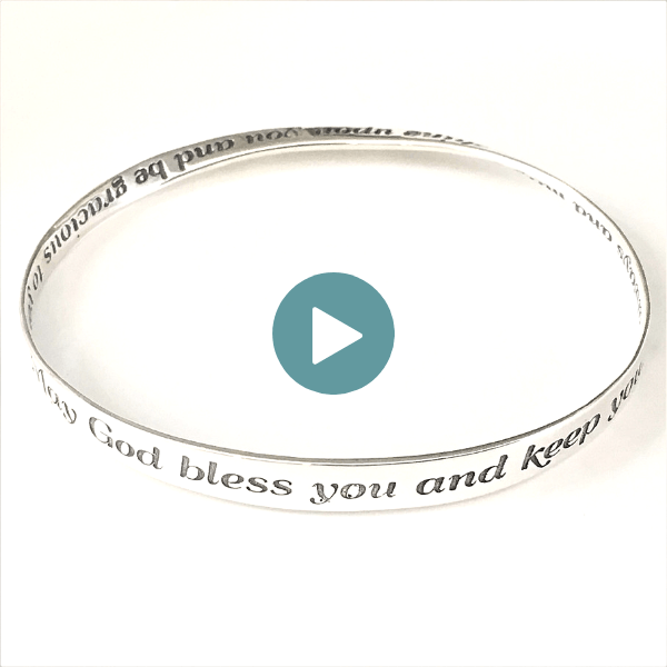 May God Bless You and Keep You Mobius Bangle Bracelet | Numbers 6:24-26 | Sterling Silver or 14k Gold