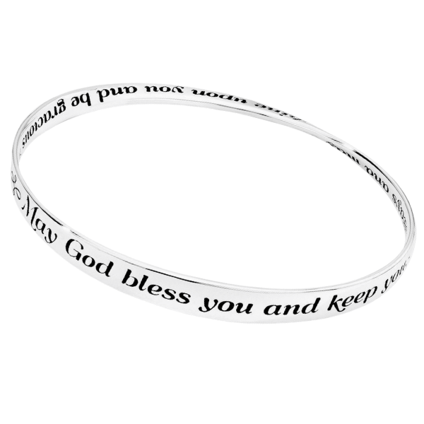May God Bless You and Keep You Mobius Bangle Bracelet | Numbers 6:24-26 | Sterling Silver or 14k Gold