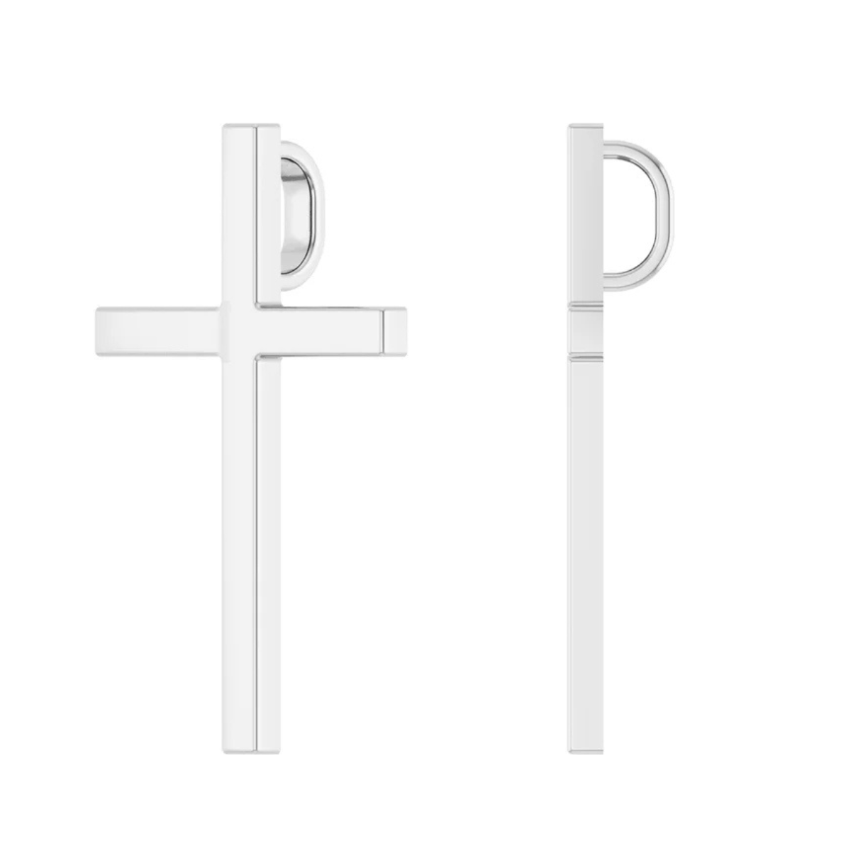 Sterling Silver Tall Cross Pendant Necklace