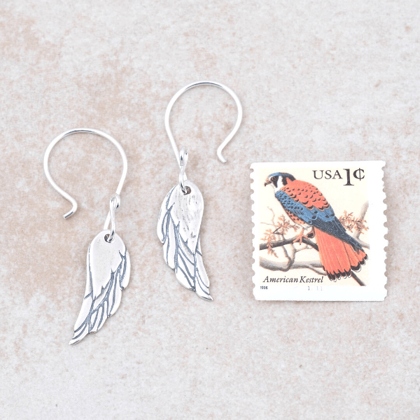 Sterling Silver Feather Earrings | Under His Wings | Psalm 91:4