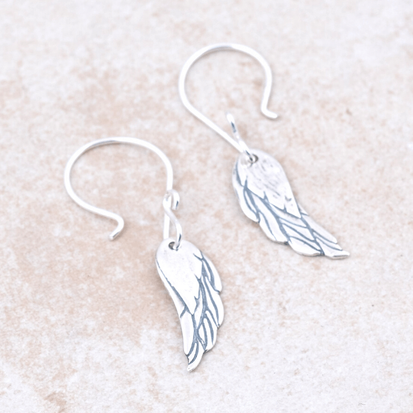 Sterling Silver Feather Earrings | Under His Wings | Psalm 91:4