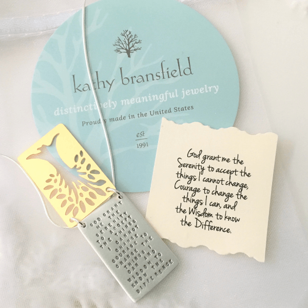 Sterling Silver Serenity Prayer Necklace | Tree of Serenity | Kathy Bransfield
